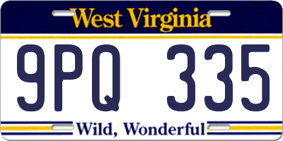 WV license plate 9PQ335