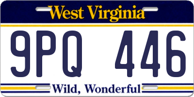 WV license plate 9PQ446