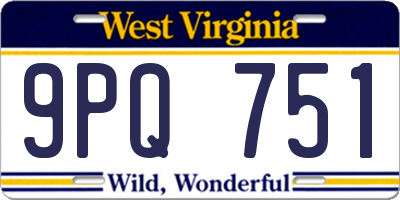 WV license plate 9PQ751
