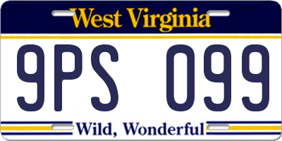 WV license plate 9PS099