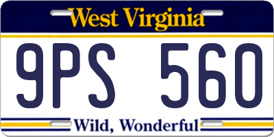 WV license plate 9PS560