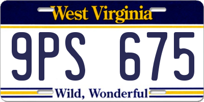 WV license plate 9PS675
