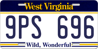 WV license plate 9PS696