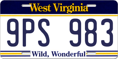 WV license plate 9PS983
