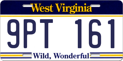 WV license plate 9PT161