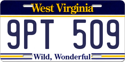 WV license plate 9PT509