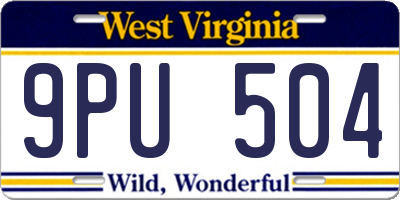 WV license plate 9PU504