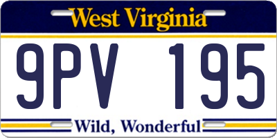 WV license plate 9PV195