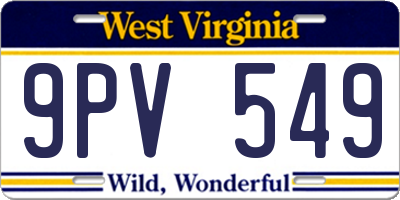 WV license plate 9PV549