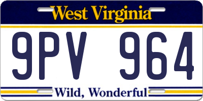 WV license plate 9PV964