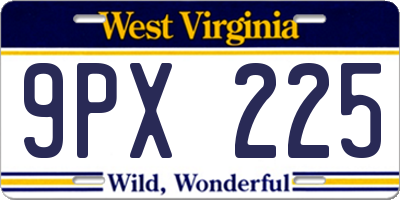 WV license plate 9PX225