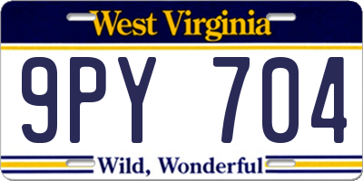 WV license plate 9PY704