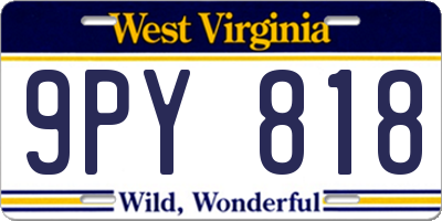 WV license plate 9PY818