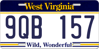 WV license plate 9QB157