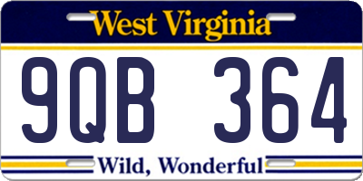 WV license plate 9QB364