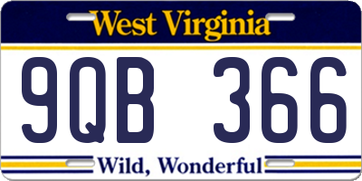 WV license plate 9QB366