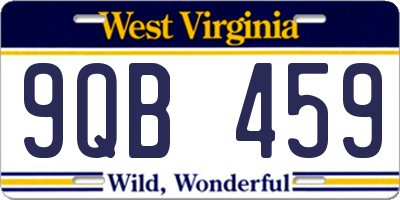 WV license plate 9QB459