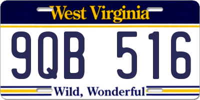 WV license plate 9QB516