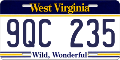 WV license plate 9QC235