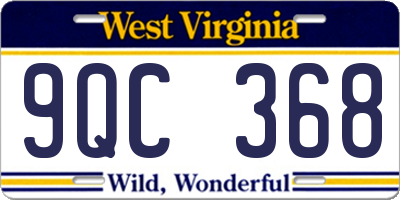 WV license plate 9QC368