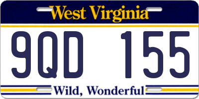 WV license plate 9QD155