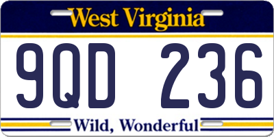 WV license plate 9QD236