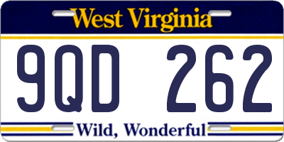 WV license plate 9QD262