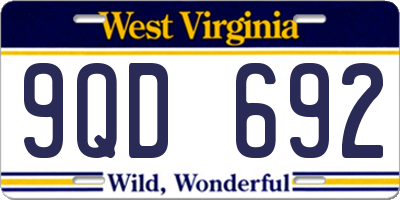 WV license plate 9QD692