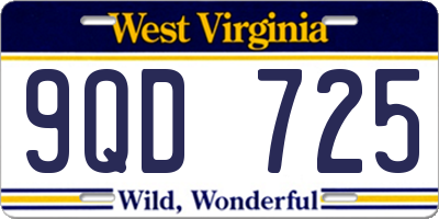 WV license plate 9QD725