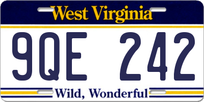 WV license plate 9QE242