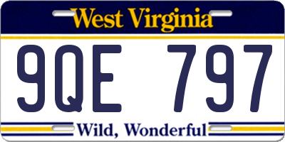 WV license plate 9QE797