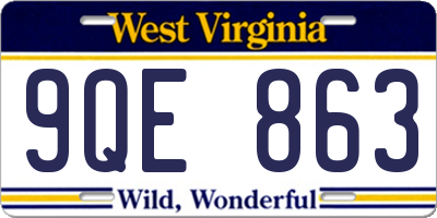 WV license plate 9QE863