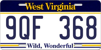 WV license plate 9QF368