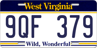 WV license plate 9QF379