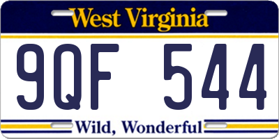 WV license plate 9QF544