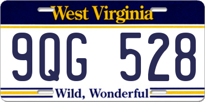 WV license plate 9QG528