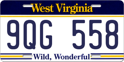 WV license plate 9QG558