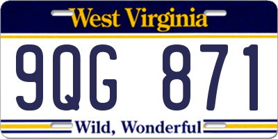 WV license plate 9QG871