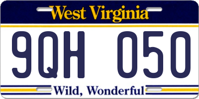 WV license plate 9QH050