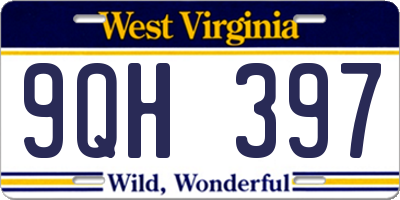 WV license plate 9QH397