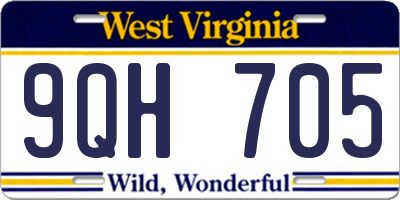 WV license plate 9QH705