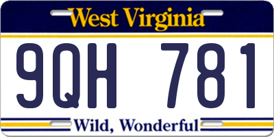 WV license plate 9QH781