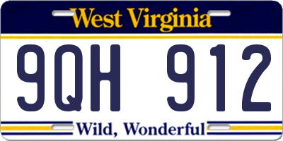 WV license plate 9QH912