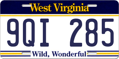 WV license plate 9QI285
