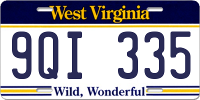 WV license plate 9QI335