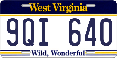 WV license plate 9QI640
