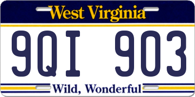 WV license plate 9QI903