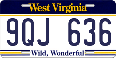 WV license plate 9QJ636