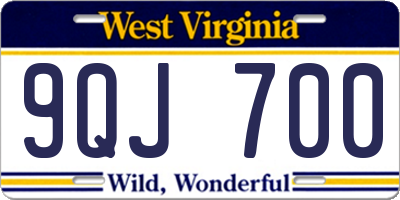 WV license plate 9QJ700