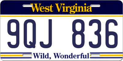 WV license plate 9QJ836